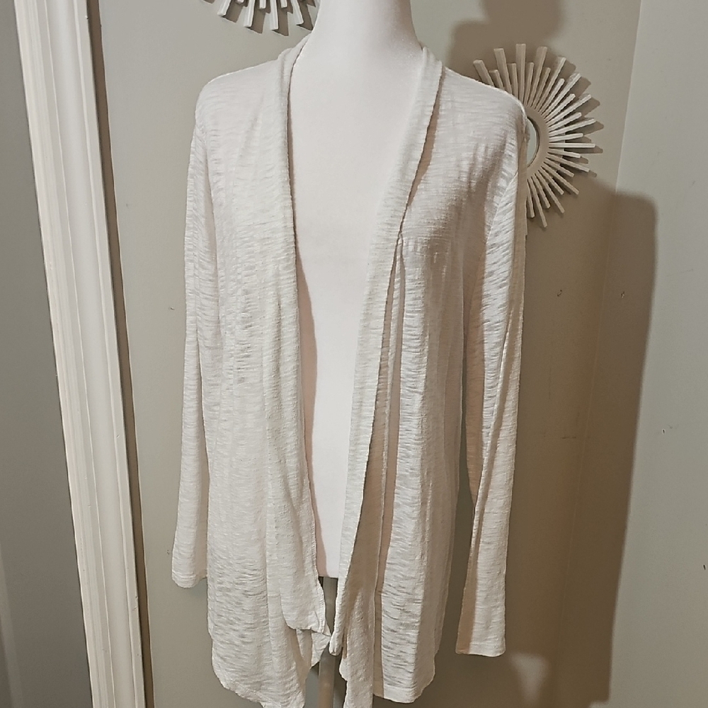 Sonoma White Knit Open Front Cardigan